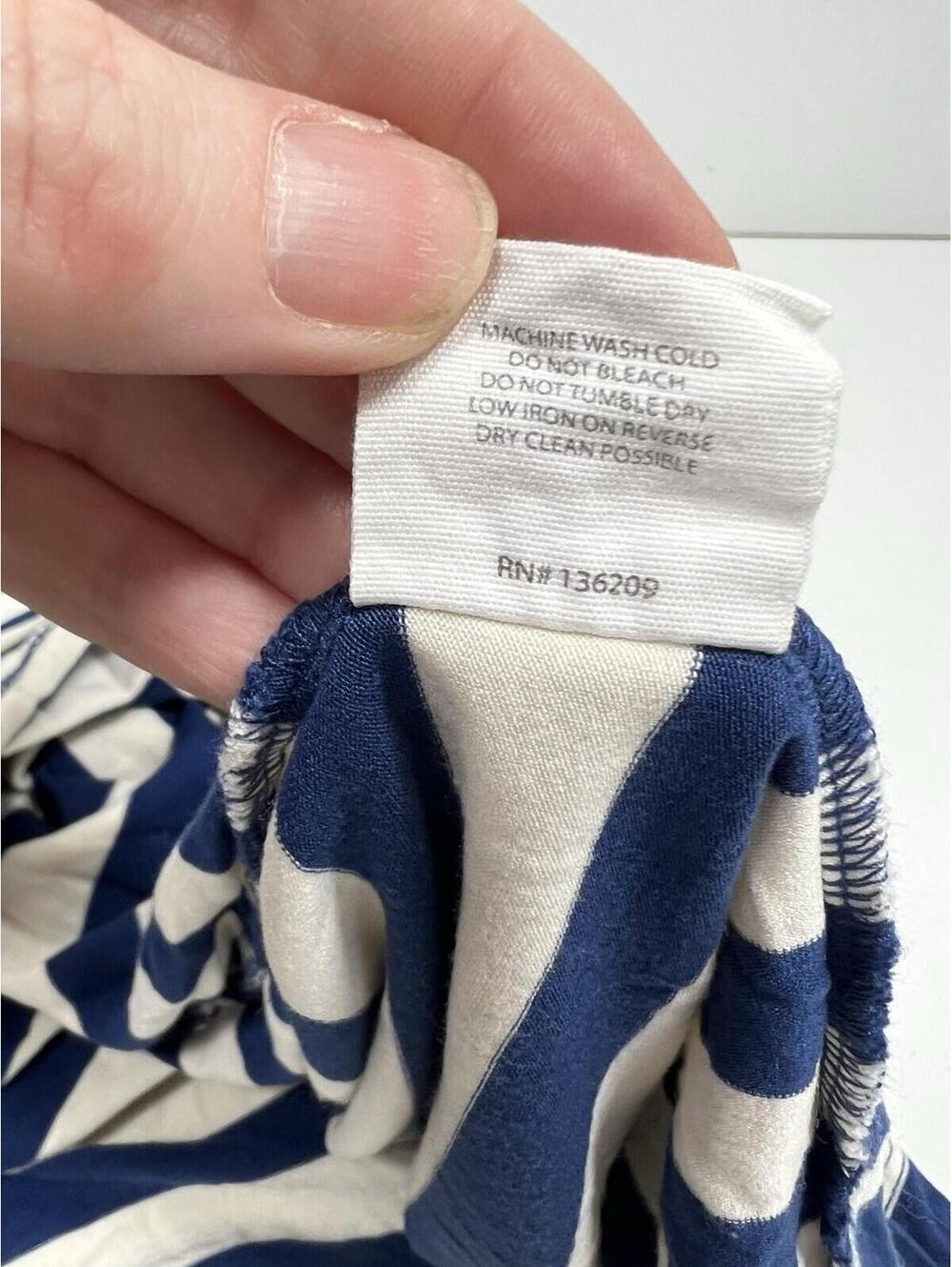 Hatch Maternity Women Sz 2 (M/8-10) Blue White Striped Maxi Dress Summer Cool - Picture 9 of 9